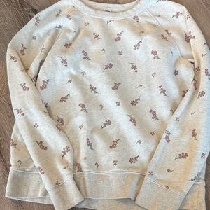 Old Navy Floral Print Beige Sweater